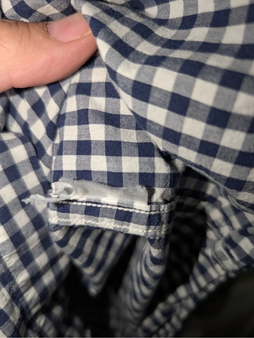 Men’s Banana Republic Long Sleeve Button Down Blue Checkered Shirt Size Large